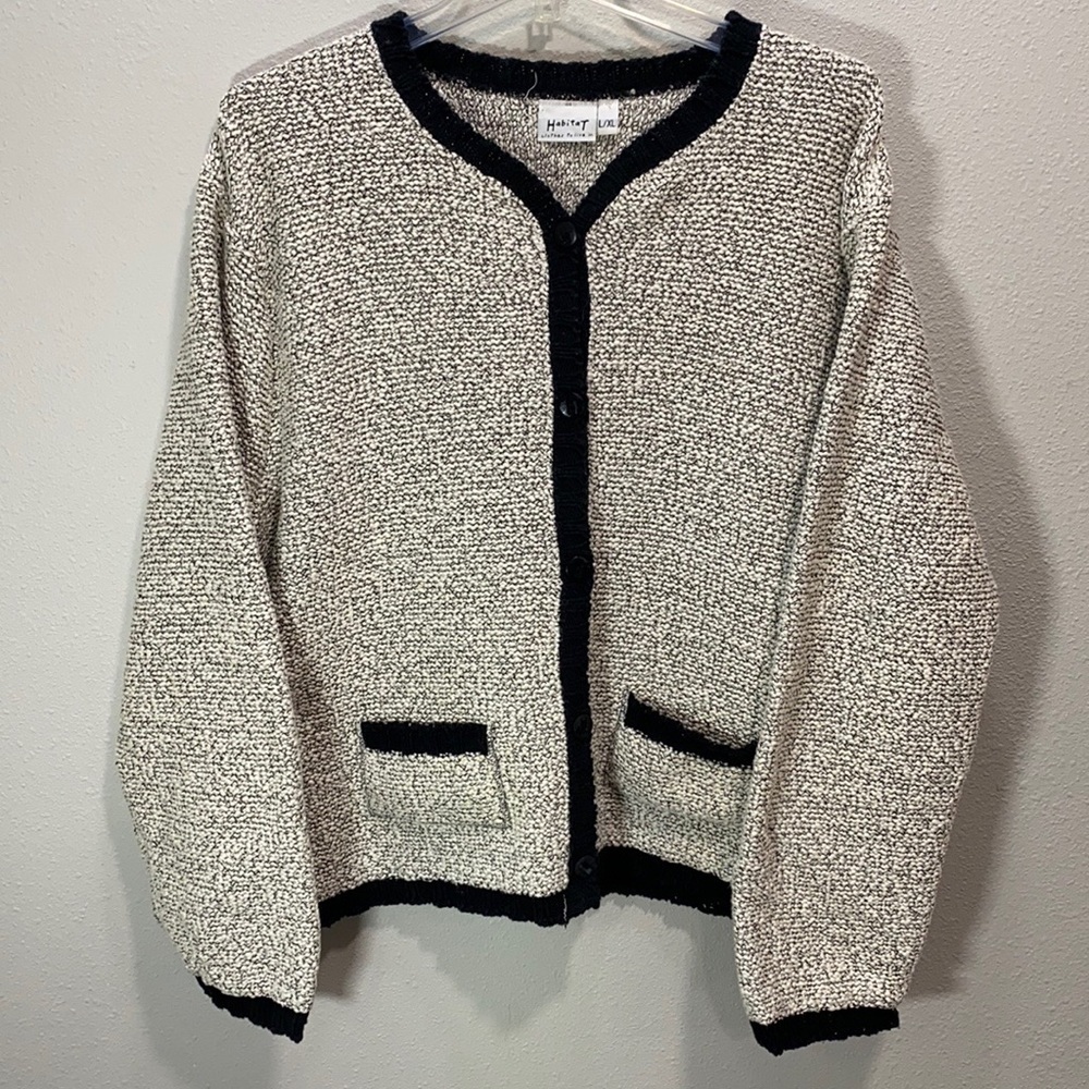 Habitat clothes to live in sweater cardigan black and white